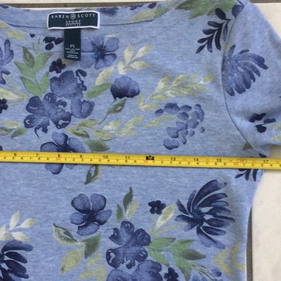 🛑MUST GO🛑 Karen Scott Cotton Boatneck Floral T-shirt Dress Small Comfy - Picture 12 of 14